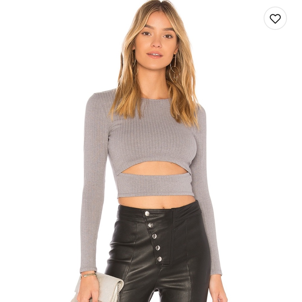 Clea Top | Lovers + Friends Keyhole Cropped Long Sleeve Top